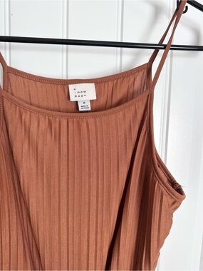 a new day Ribbed Spaghetti Strap Camisole - Rusty Brown